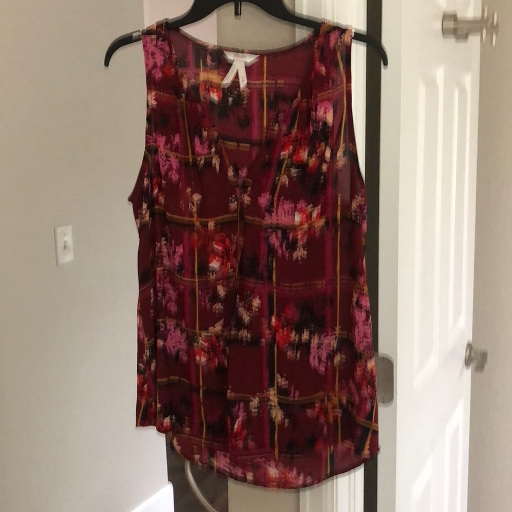 Pink/maroon floral blouse